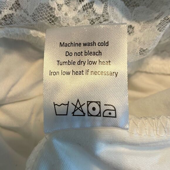 Hidden No Doubts Sleeveless Bodycon Ruffle Midi Dress White Lace Knit L - Picture 9 of 9